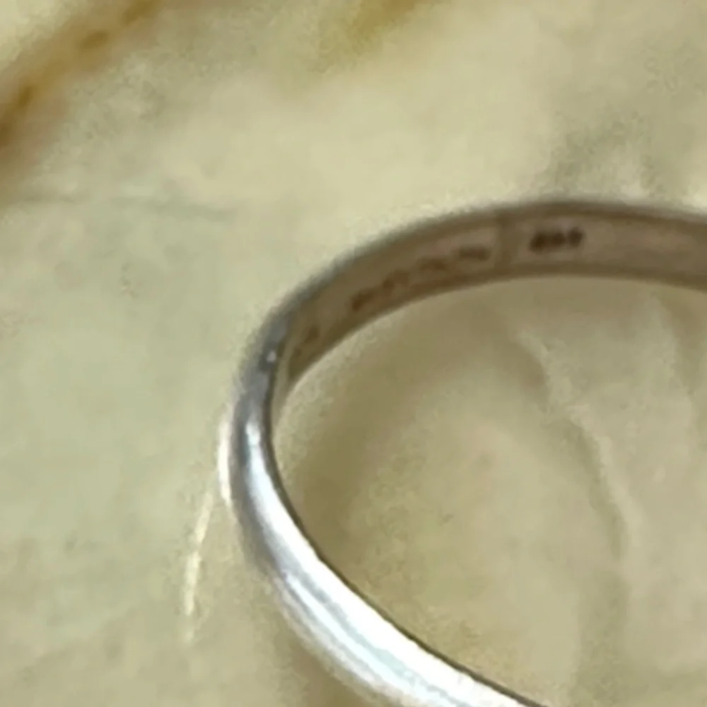 925 sterling silver Double-Band Ring with Dangling Silver Beads